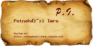 Petneházi Imre névjegykártya