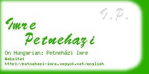 imre petnehazi business card